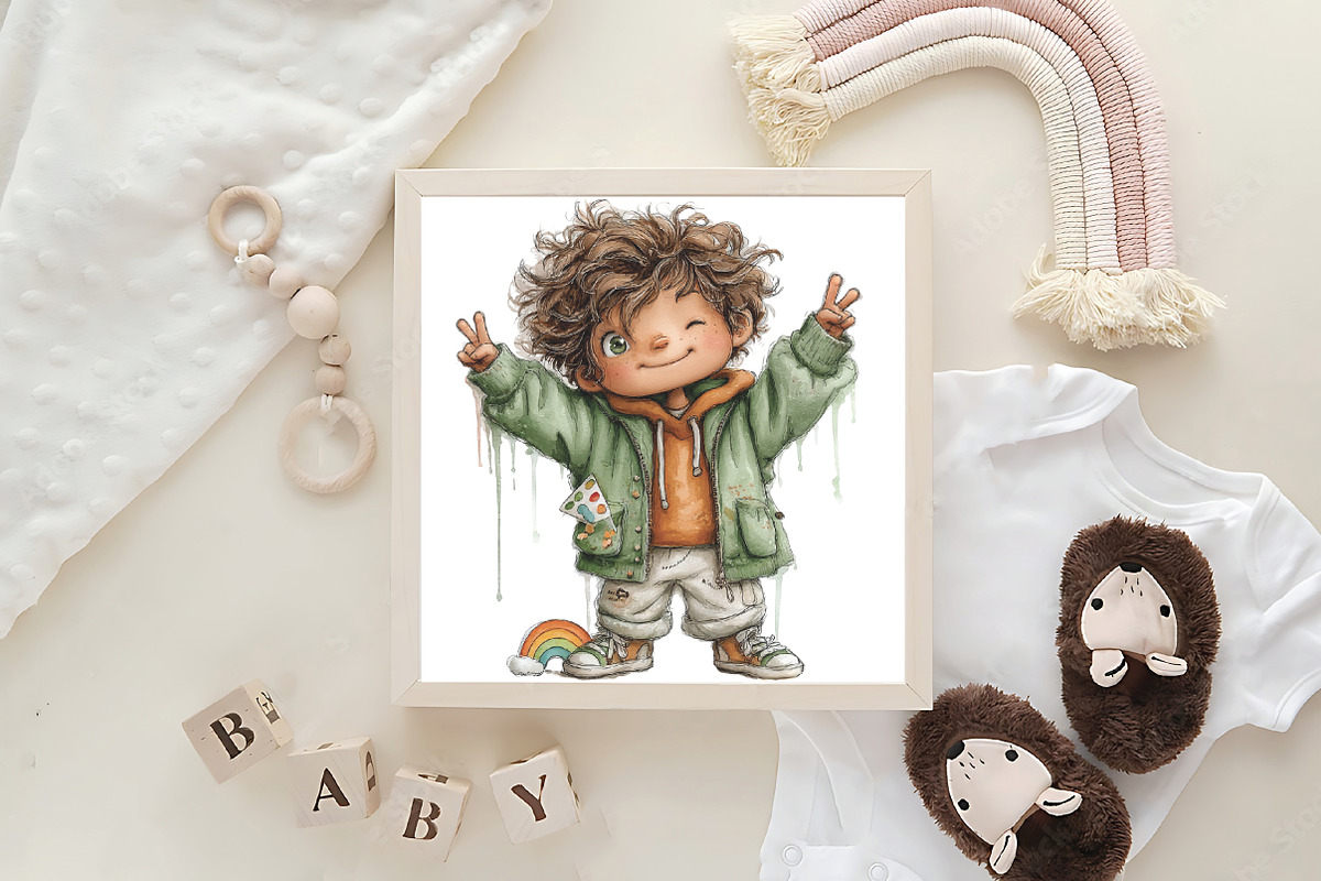 Whimsical Christmas Boy Clipart, an Illustration by CraftArtStudio (Photo 6 of 6)