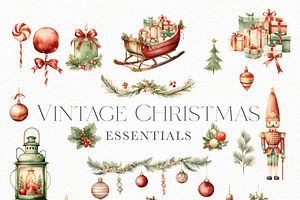 Vintage Christmas Watercolor