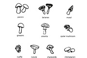 Hand drawn mushrooms clip art set, an Illustration by Svetlana Voloshina (Thumbnail 3 of 3)