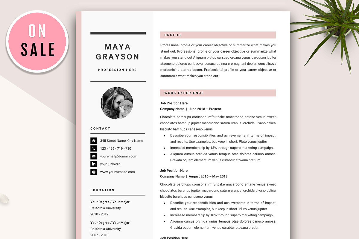 Professional Resume CV Template, a Resume Template by GResume (Photo 1 of 7)