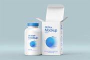 Pill Bottle and Box Packaging Mockup, a Packaging Mockup by Ram Studio LLC (Thumbnail 5 of 13)