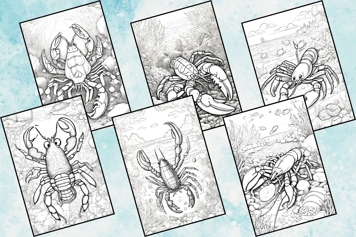 Printable Lobster Coloring Pages, an Illustration by Catchy Ideaz (Photo 2 of 3)