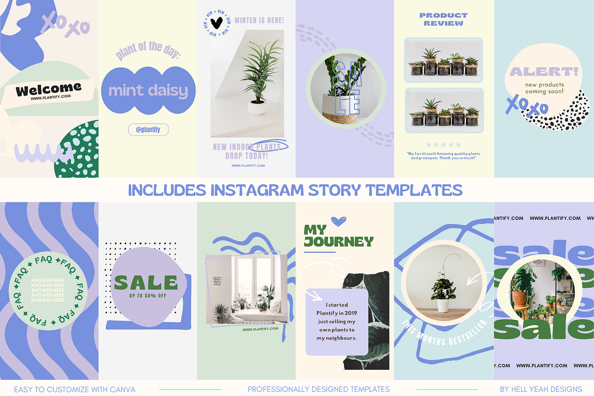 Modern Blue Instagram Templates, a Social Media Template by Hell Yeah Designs (Photo 3 of 10)