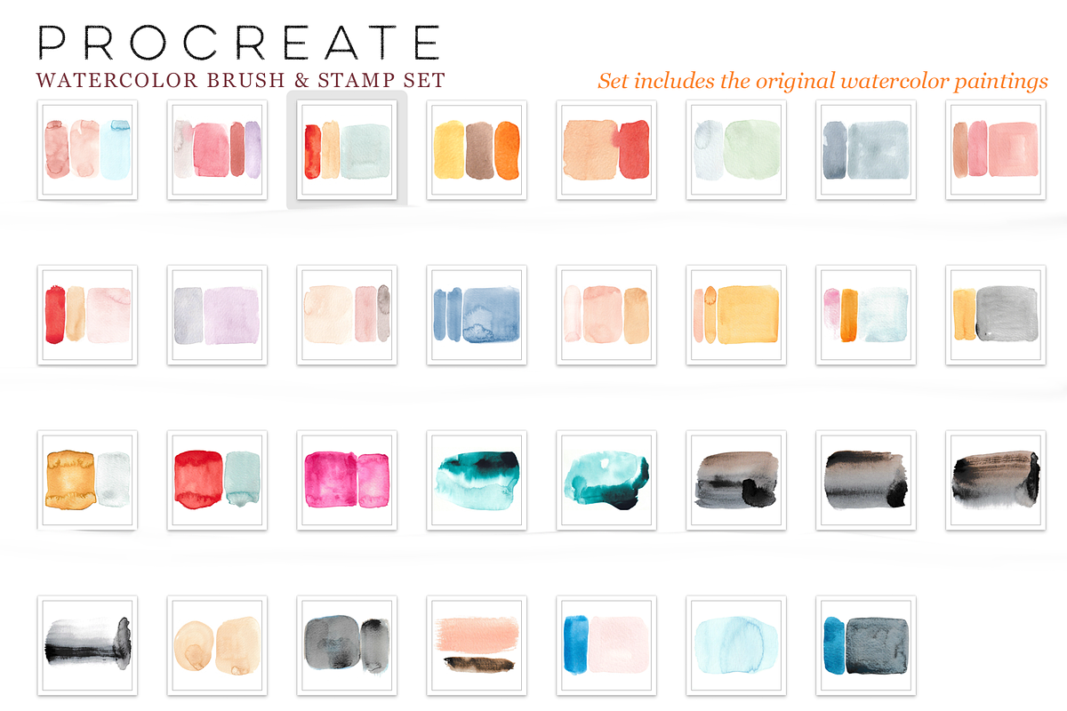 Procreate Watercolor Brush & Stamps, a Brush Add-On by CC CREATIVE CO (Photo 3 of 21)