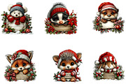 Whimsical Christmas Woodland Animals, a Seasonal Illustration by CreationArt (Thumbnail 3 of 5)