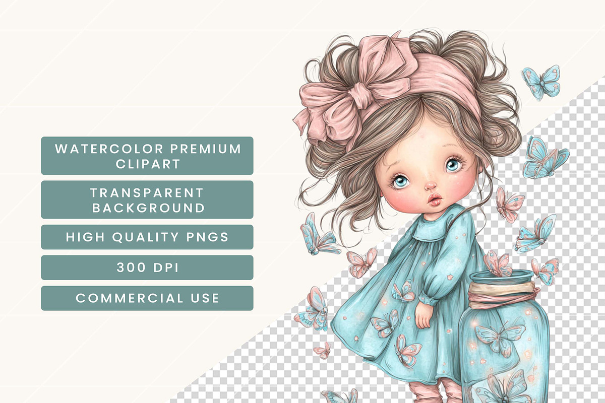 Watercolor Dreamy Fantasy Kids, a Person Illustration by BusyDaydesign (Photo 7 of 9)