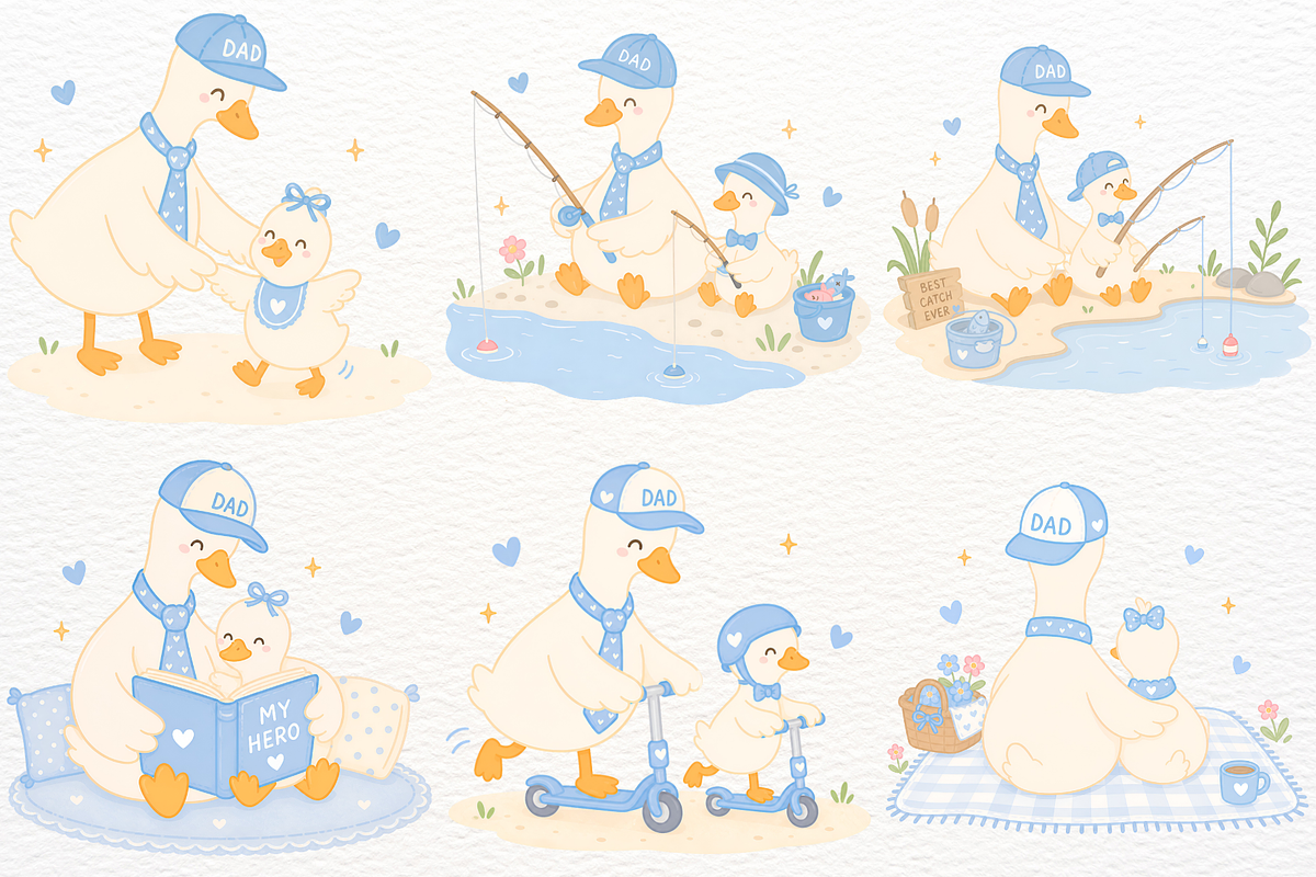 Silly Goose Clipart Father's Day PNG, a Seasonal Illustration by SugarCloudStudioArt (Photo 2 of 6)