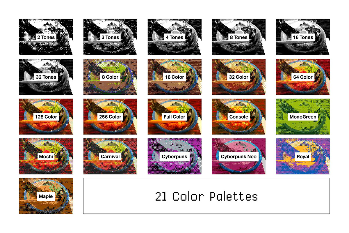 21 Pixel Art Photoshop Actions, an Action Add-On by SparkleStock (Photo 2 of 9)