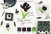 Black Parrot Tulip flower Vector, a Seasonal Illustration by Universe Mary (Thumbnail 1 of 7)