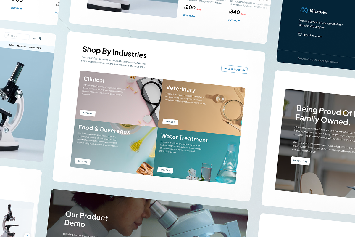 Microlex - Microscope Website UI Kit, an UI Kit Template by Agensip Design Agency (Photo 2 of 10)