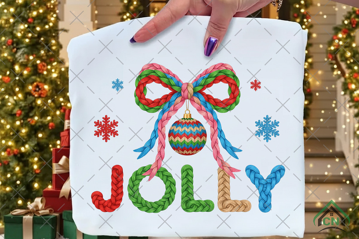 Faux Yarn Christmas Png Holly Jolly, an Illustration by Craft Nest (Photo 1 of 6)