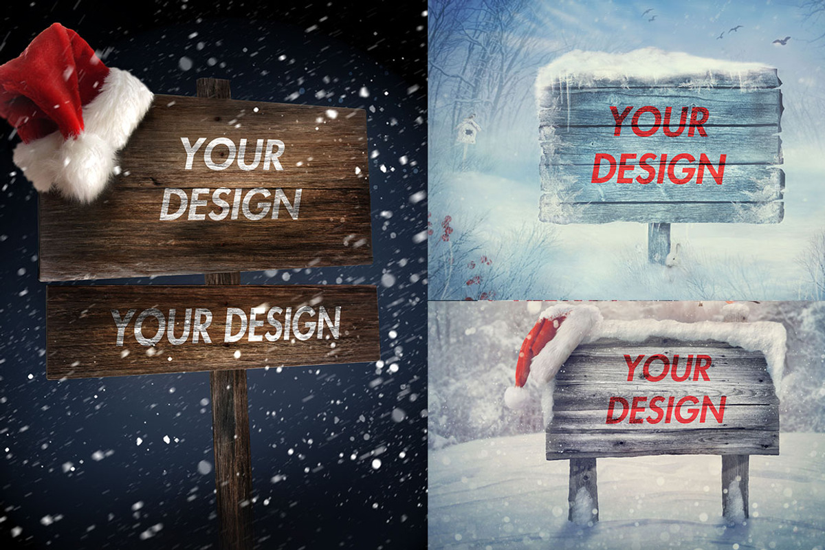 Christmas Wooden Mock-Up, a Mockup by Pixel Place (Photo 2 of 5)
