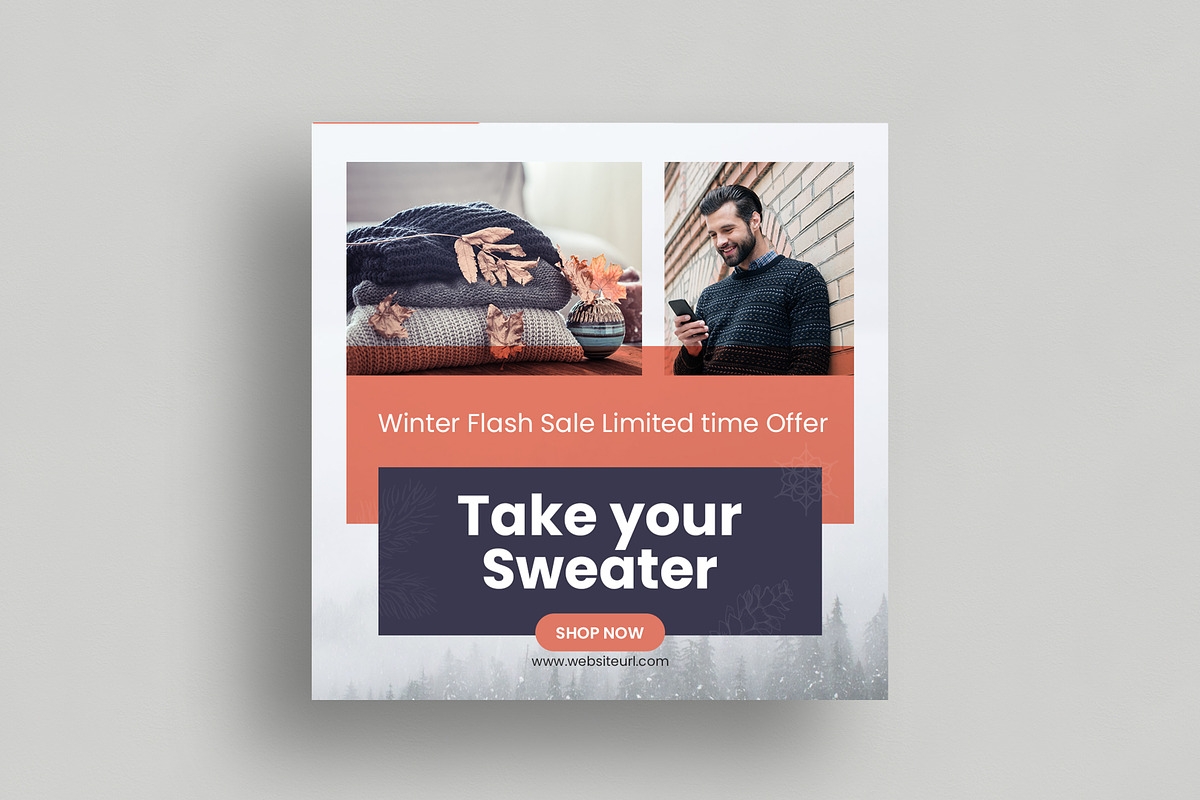 Winter Sale Social Media Post, a Social Media Template by DesignOriel (Photo 3 of 3)