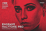 Engrave Halftone Pro Ps Action, an Action Add-On by ridvanpars (Thumbnail 1 of 12)