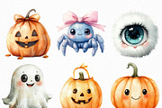 Kawaii Baby Halloween Clipart Bundle, an Illustration by Craft Nest (Thumbnail 3 of 6)