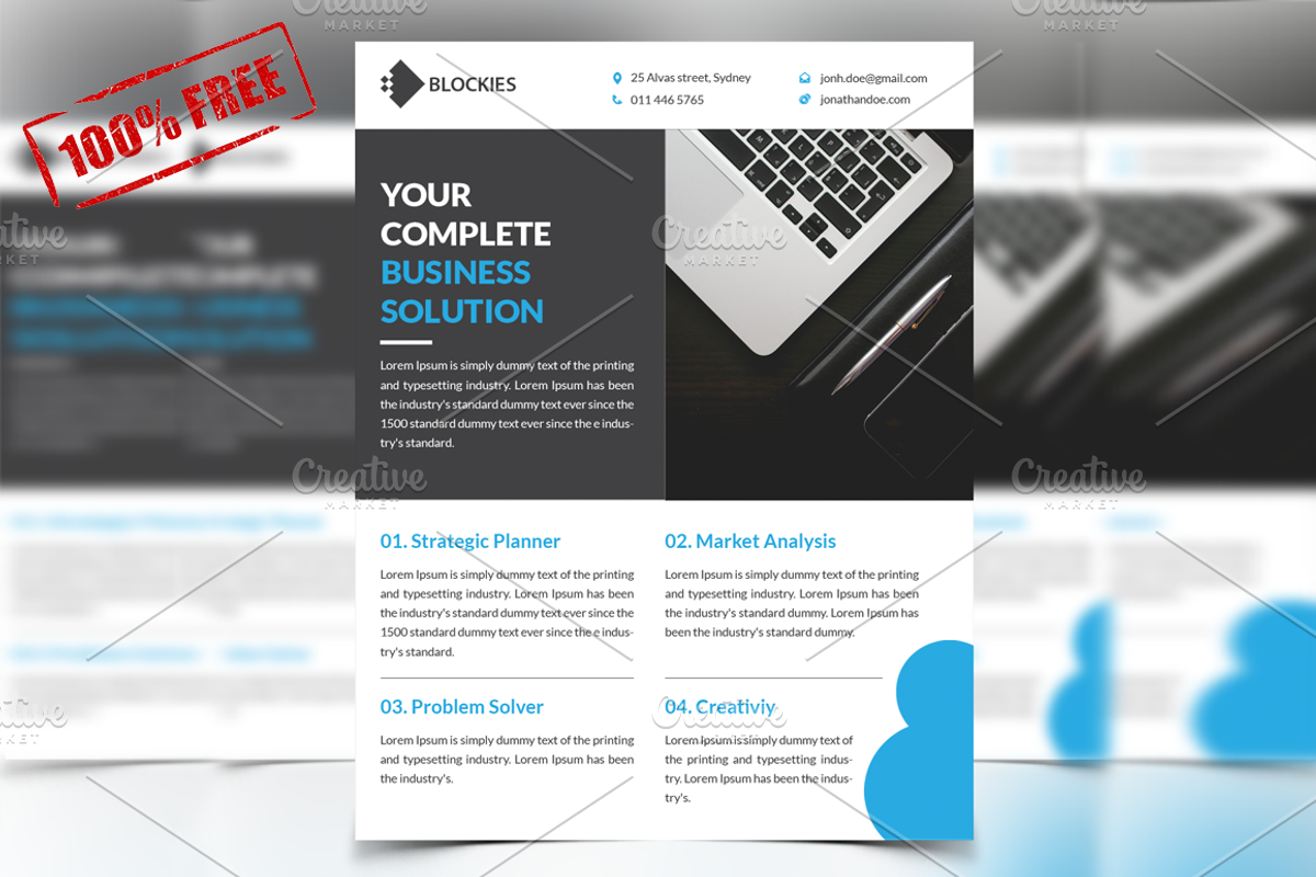 Stationery + Free Flyer & Invoice, a Stationery Template by Pentaclay (Photo 8 of 11)