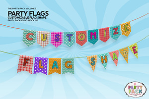 Party Flags CustomizableShape Mockup