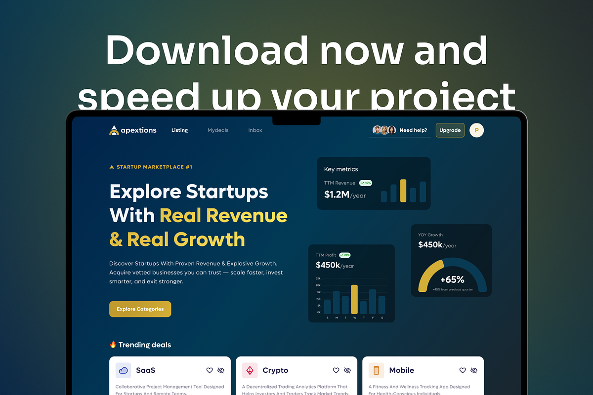 Apextions - Startup Marketplace WebKit preview 8