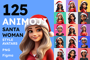 125 Animoji Style - Santa Woman