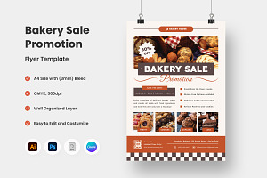 Bakery Sale Promotion Flyer Template, a Flyer Template by twinstd