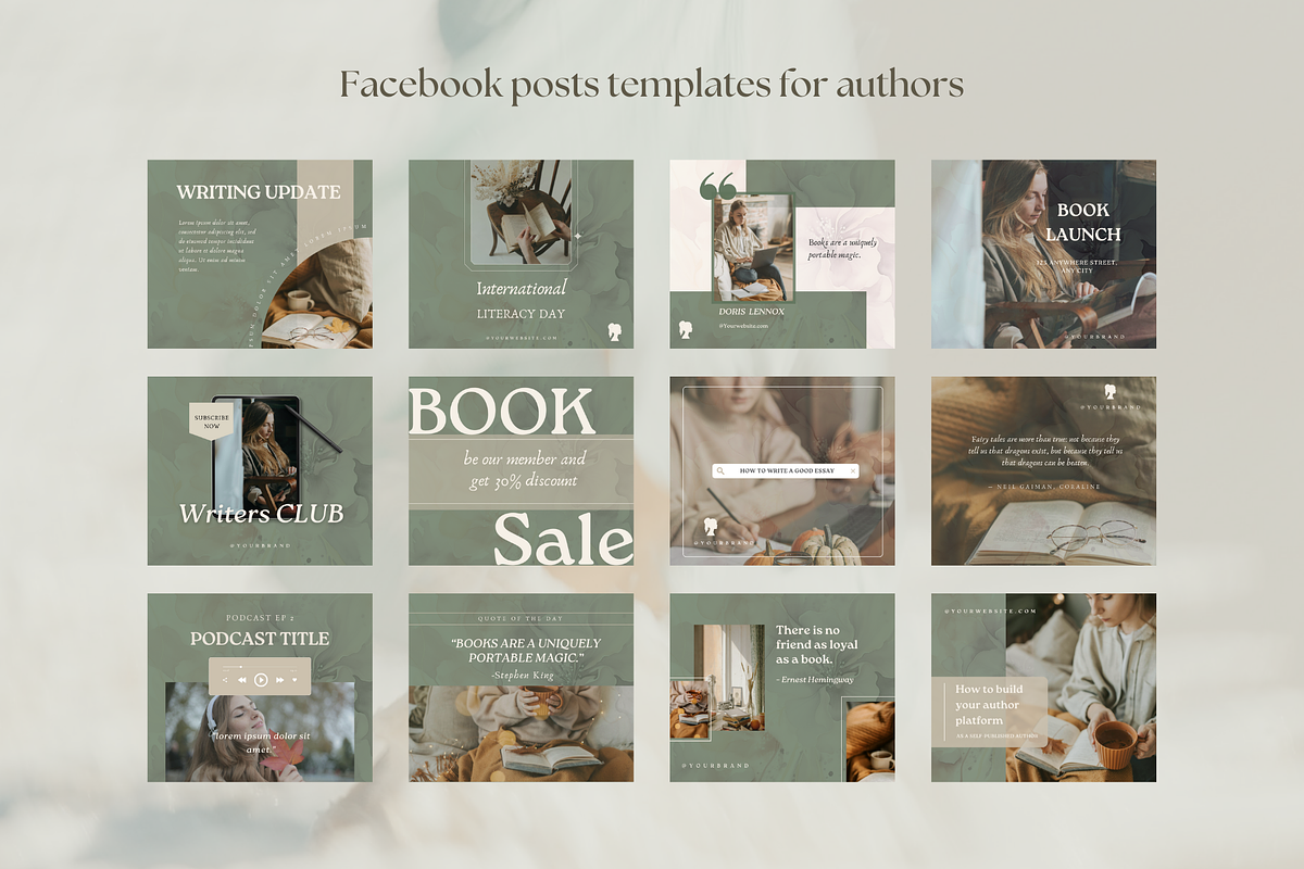Author Facebook post template, a Social Media Template by Petite Zakka Boutique (Photo 3 of 7)