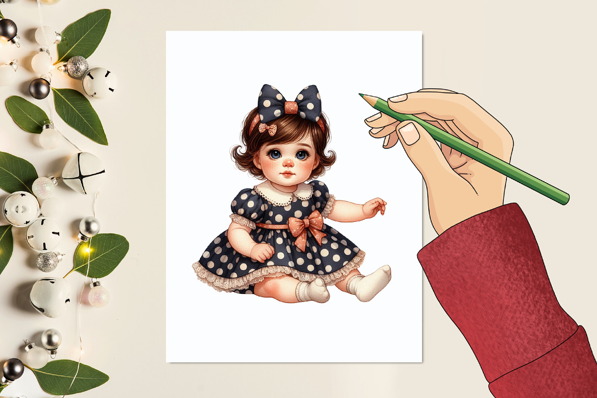 Cute Baby Girl Watercolor Clipart, a Graphic by designcity5 (Photo 4 of 5)