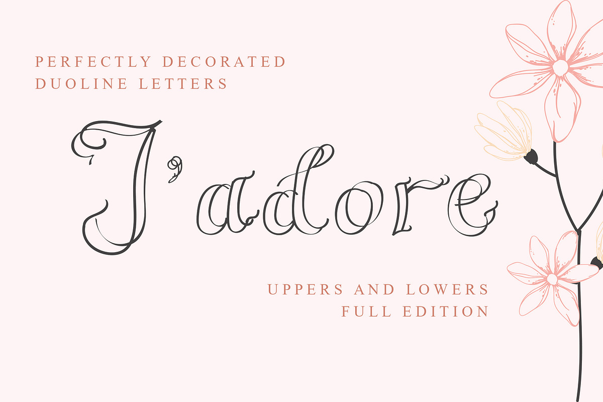 Fleuriste Duoline Font preview 3