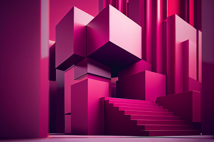 Conceptual illustration background of futuristic steps design, an Architecture Photo by New York Art Store