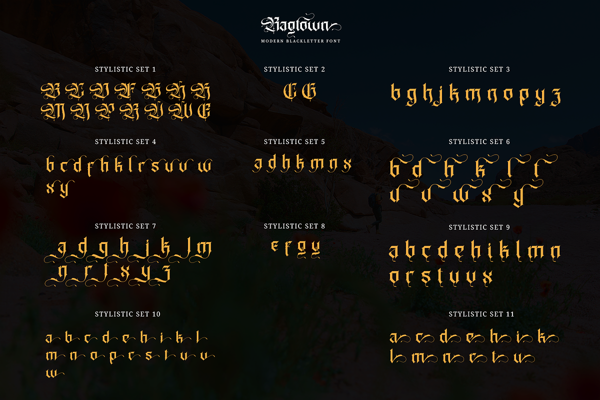 Ragtown - Modern Blackletter Font, a Blackletter Font by Pixesia Studio (Photo 12 of 12)