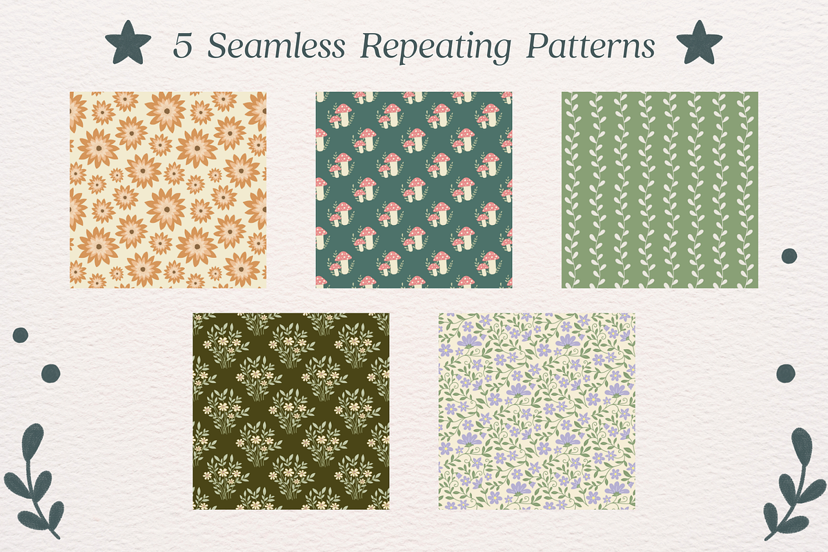The Floral Mix 02- Seamless Patterns, a Pattern Graphic by Arts And Aura (Photo 2 of 12)
