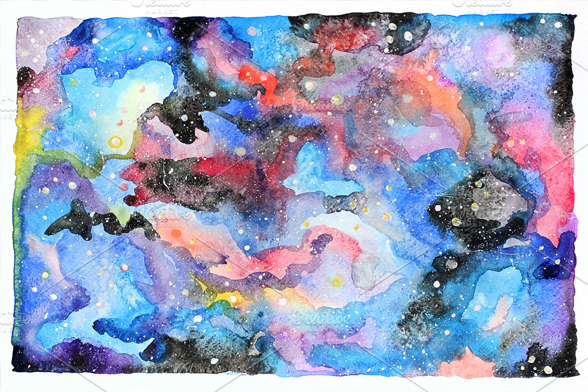 Galaxy watercolor illustrations set, a Texture Illustration by tamara.comotomka (Photo 6 of 6)