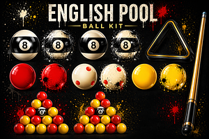 English Pool Ball Kit - 23 PNG,JPG