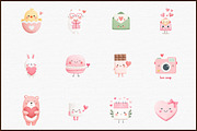 Kawaii Valentine's CLIPART, an Illustration by Sublimation Artist (Thumbnail 3 of 6)