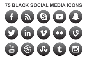Black Social Media Icons