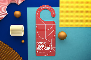 Door Hanger Top View Mockup