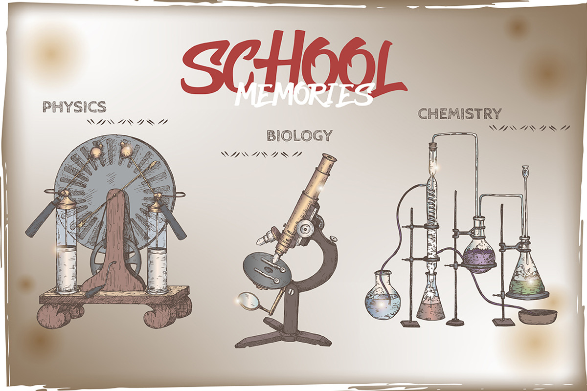 School memories vintage sketch set, a Graphic by Quetzal Art (Photo 4 of 6)