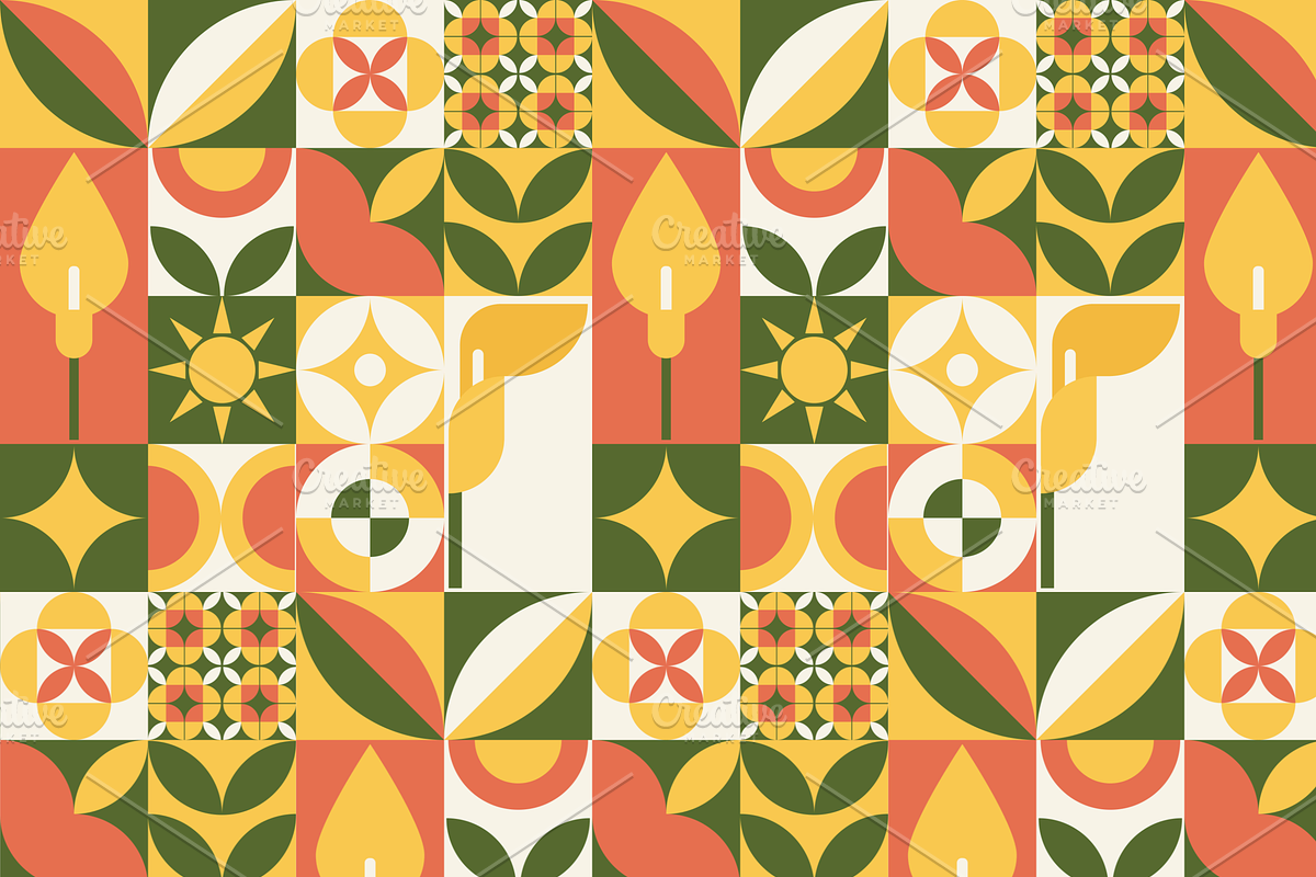 Geometric Summer Bloom Pattern, a Pattern Graphic by ItsReksita Pattern (Photo 4 of 20)