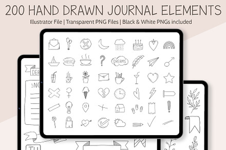 Journal/Planner elements-Vector Icon