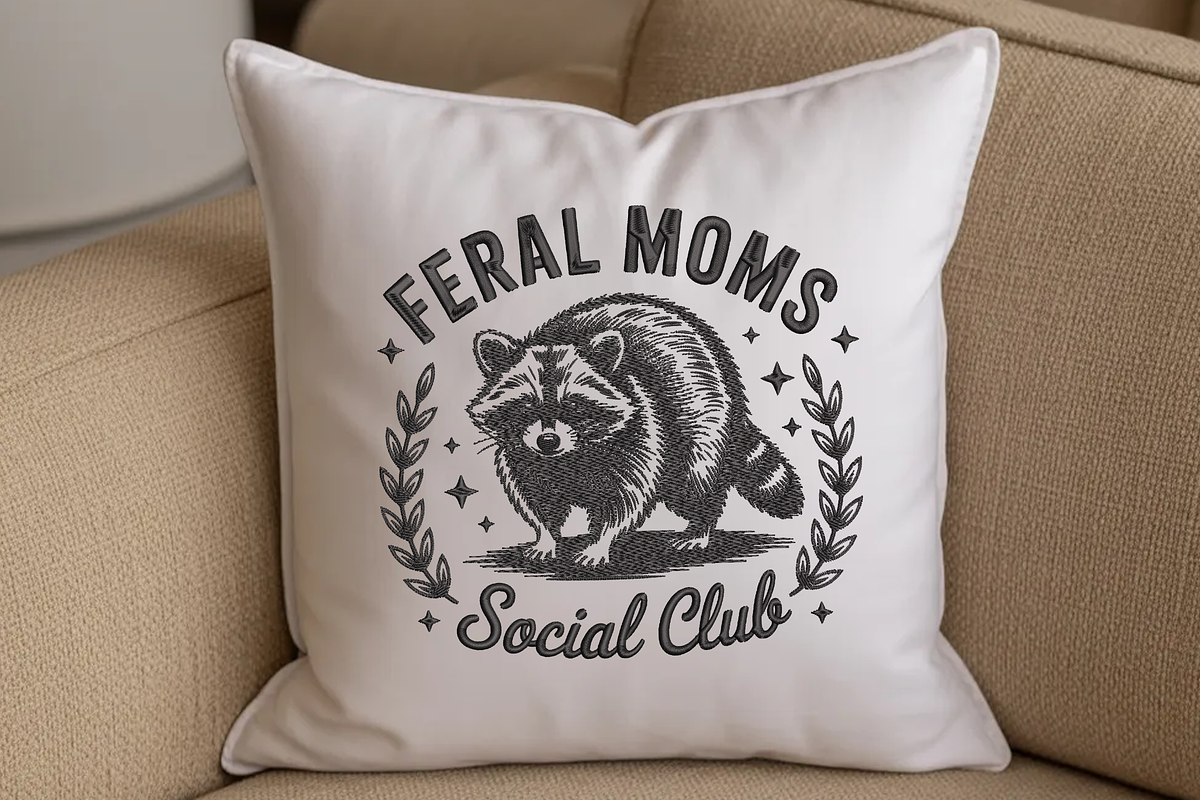 Feral Moms Social Club Raccoon Embro, an Illustration by Moss Rose (Photo 3 of 3)