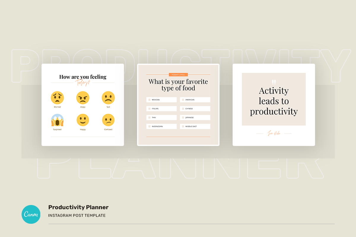 Productivity Planner Instagram Canva, a Social Media Template by peterdraw (Photo 10 of 14)