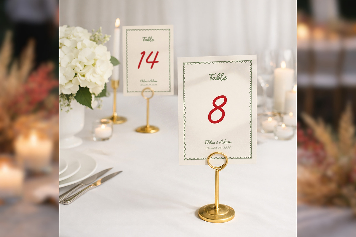Wedding Table Numbers Canva bd003, a Card Template by TyphoonStudio (Photo 3 of 8)