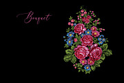 Vector embroidered roses, an Illustration by StabuLaRasa illustration (Thumbnail 2 of 8)