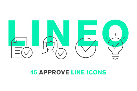 LINEO - 45 APPROVE ICONS