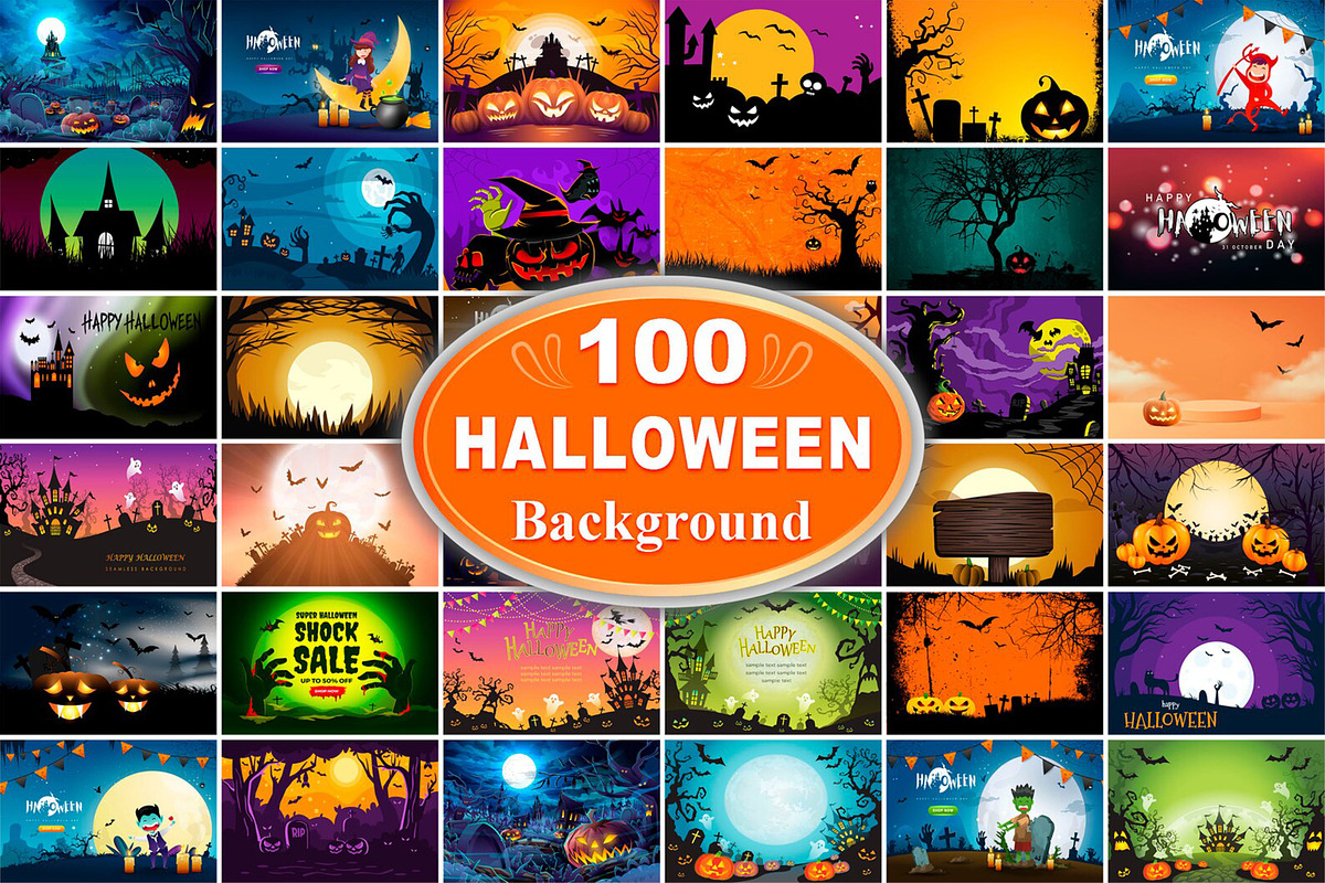 Halloween Background Bundle, a Background Graphic by Digital Studio (Photo 1 of 3)