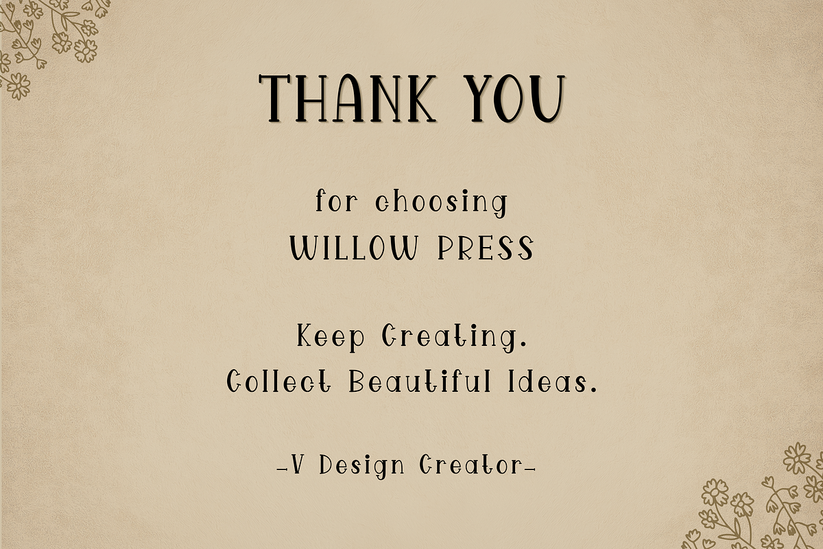 Willow Press - Vintage Serif Font, a Serif Font by V Design Creator (Photo 9 of 9)