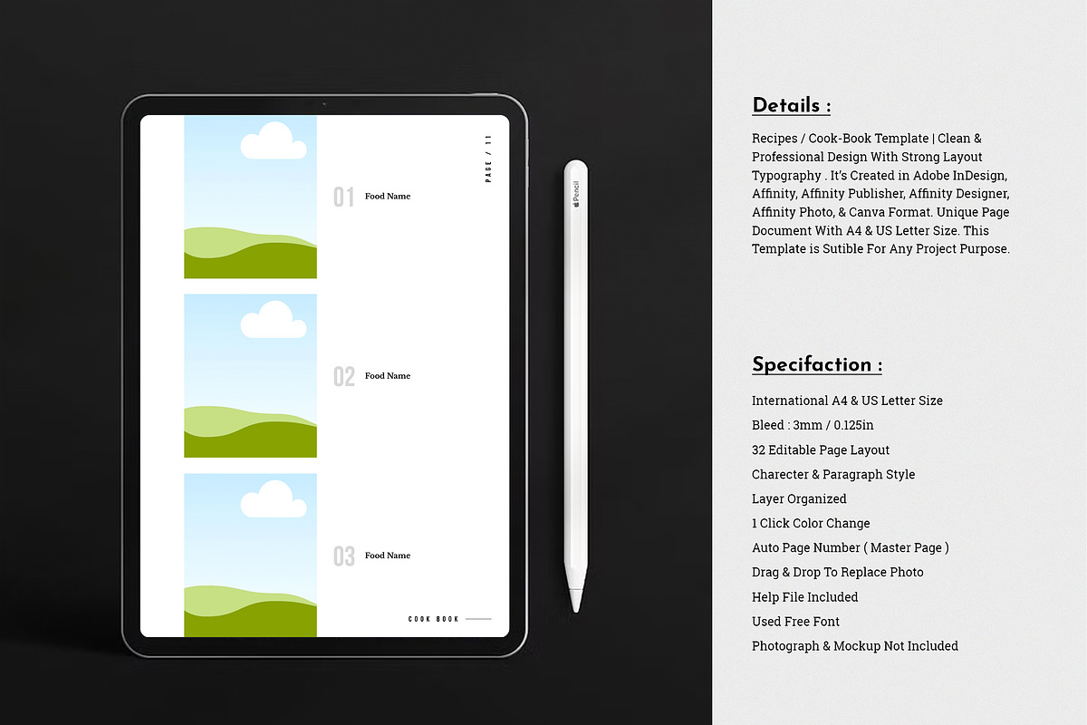 Cookbook Recipe Book Template, a Brochure Template by TemplateFolio-Shop (Photo 3 of 17)