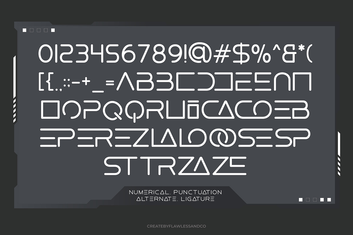 Zoqula – Futuristic Font, a Font by Flawless And Co (Photo 9 of 10)