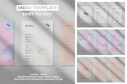 A4 Menu - Clean Minimal Style