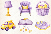 Yellow Light Lilac Baby Nursery Clip, an Illustration by Rose Art (Thumbnail 4 of 4)