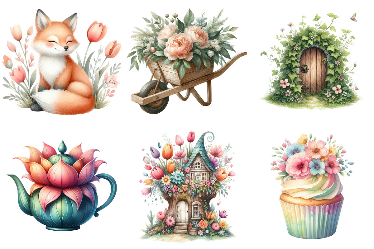 Watercolor Spring Clipart, an Illustration by DreamPrint404 (Photo 6 of 7)